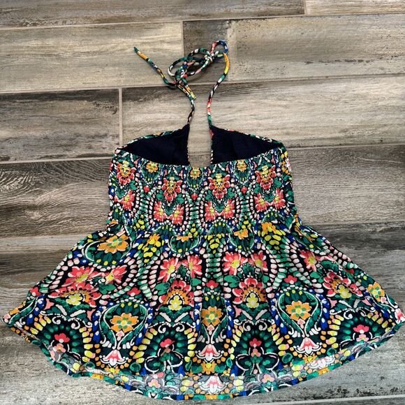 Old Navy Halter Top Babydoll Style with Strechy Material Colorful Floral Print - Picture 4 of 6